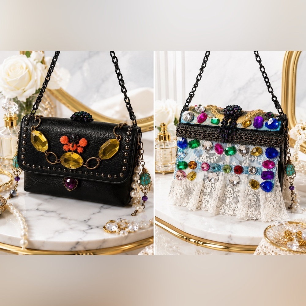 RUBYRUDI ARTISAN PURSE CLUTCH SHOULDER BAG ART TO WEAR HANDCRAFTED UP CYCLED